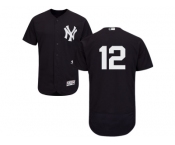Men's Majestic New York Yankees #12 Chase Headley Navy Flexbase Authentic Collection MLB Jersey