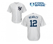 Men's Majestic New York Yankees #12 Chase Headley Replica White Home MLB Jersey