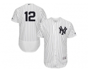 Men's Majestic New York Yankees #12 Chase Headley White Navy Flexbase Authentic Collection MLB Jersey