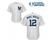 Men's Majestic New York Yankees #12 Wade Boggs Replica White Home MLB Jersey