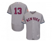 Men's Majestic New York Yankees #13 Alex Rodriguez Grey Fashion Stars & Stripes Flex Base MLB Jersey