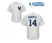 Men's Majestic New York Yankees #14 Brian Roberts Replica White Home MLB Jersey