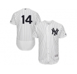 Men's Majestic New York Yankees #14 Brian Roberts White Navy Flexbase Authentic Collection MLB Jersey