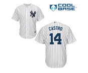 Men's Majestic New York Yankees #14 Starlin Castro Replica White Home MLB Jersey