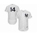 Men's Majestic New York Yankees #14 Starlin Castro White Navy Flexbase Authentic Collection MLB Jersey