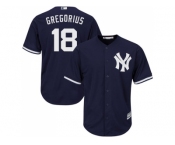 Men's Majestic New York Yankees #18 Didi Gregorius Replica Navy Blue Alternate MLB Jersey
