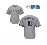 Men's Majestic New York Yankees #18 Don Larsen Replica Grey Road MLB Jersey
