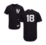 Men's Majestic New York Yankees #18 Johnny Damon Navy Blue Alternate Flex Base Authentic Collection MLB Jersey