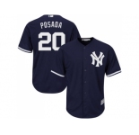 Men's Majestic New York Yankees #20 Jorge Posada Replica Navy Blue Alternate MLB Jersey