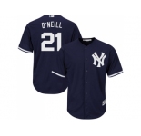 Men's Majestic New York Yankees #21 Paul O'Neill Authentic Navy Blue Alternate MLB Jersey