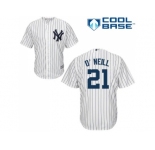 Men's Majestic New York Yankees #21 Paul O'Neill Replica White Home MLB Jersey