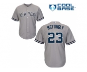 Men's Majestic New York Yankees #23 Don Mattingly Replica Grey Road MLB Jersey