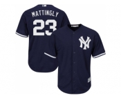 Men's Majestic New York Yankees #23 Don Mattingly Replica Navy Blue Alternate MLB Jersey