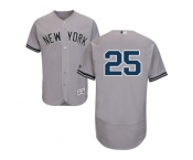 Men's Majestic New York Yankees #25 Mark Teixeira Grey Flexbase Authentic Collection MLB Jersey