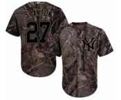 Men's Majestic New York Yankees #27 Giancarlo Stanton Authentic Camo Realtree Collection Flex Base MLB Jersey