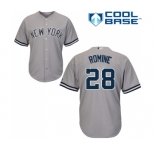 Men's Majestic New York Yankees #28 Austin Romine Replica Grey Road MLB Jersey