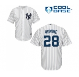 Men's Majestic New York Yankees #28 Austin Romine Replica White Home MLB Jersey