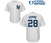 Men's Majestic New York Yankees #28 Austin Romine Replica White Home MLB Jersey