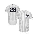 Men's Majestic New York Yankees #28 Joe Girardi White Navy Flexbase Authentic Collection MLB Jersey