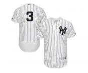 Men's Majestic New York Yankees #3 Babe Ruth White Navy Flexbase Authentic Collection MLB Jersey