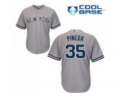 Men's Majestic New York Yankees #35 Michael Pineda Authentic Grey Road MLB Jersey
