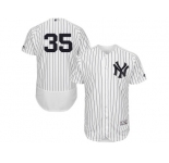 Men's Majestic New York Yankees #35 Michael Pineda White Navy Flexbase Authentic Collection MLB Jersey