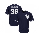 Men's Majestic New York Yankees #36 Carlos Beltran Replica Navy Blue Alternate MLB Jersey