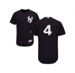 Men's Majestic New York Yankees #4 Lou Gehrig Navy Flexbase Authentic Collection MLB Jersey