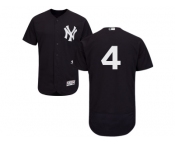 Men's Majestic New York Yankees #4 Lou Gehrig Navy Flexbase Authentic Collection MLB Jersey