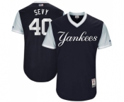 Men's Majestic New York Yankees #40 Luis Severino Sevy Authentic Navy Blue 2017 Players Weekend MLB Jersey
