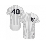 Men's Majestic New York Yankees #40 Luis Severino White Navy Flexbase Authentic Collection MLB Jersey