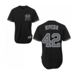 Men's Majestic New York Yankees #42 Mariano Rivera Authentic Black Fashion MLB Jersey