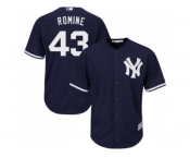 Men's Majestic New York Yankees #43 Austin Romine Replica Navy Blue Alternate MLB Jersey