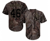 Men's Majestic New York Yankees #46 Andy Pettitte Authentic Camo Realtree Collection Flex Base MLB Jersey
