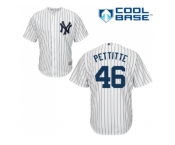 Men's Majestic New York Yankees #46 Andy Pettitte Replica White Home MLB Jersey