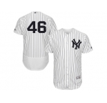 Men's Majestic New York Yankees #46 Andy Pettitte White Navy Flexbase Authentic Collection MLB Jersey
