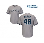 Men's Majestic New York Yankees #48 Andrew Miller Replica Grey Road MLB Jersey