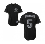 Men's Majestic New York Yankees #5 Joe DiMaggio Authentic Black Fashion MLB Jersey