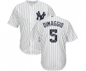 Men's Majestic New York Yankees #5 Joe DiMaggio Authentic White Team Logo Fashion MLB Jersey