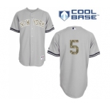 Men's Majestic New York Yankees #5 Joe DiMaggio Replica Grey USMC Cool Base MLB Jersey