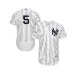 Men's Majestic New York Yankees #5 Joe DiMaggio White Navy Flexbase Authentic Collection MLB Jersey