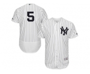 Men's Majestic New York Yankees #5 Joe DiMaggio White Navy Flexbase Authentic Collection MLB Jersey