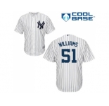 Men's Majestic New York Yankees #51 Bernie Williams Authentic White Home MLB Jersey