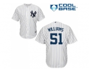 Men's Majestic New York Yankees #51 Bernie Williams Authentic White Home MLB Jersey