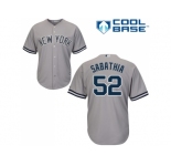 Men's Majestic New York Yankees #52 C.C. Sabathia Replica Grey Road MLB Jersey