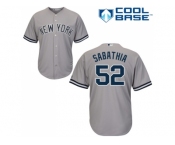 Men's Majestic New York Yankees #52 C.C. Sabathia Replica Grey Road MLB Jersey