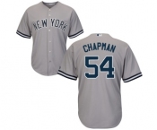 Men's Majestic New York Yankees #54 Aroldis Chapman Replica Grey Road MLB Jersey