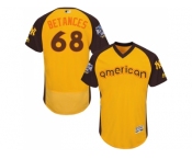 Men's Majestic New York Yankees #68 Dellin Betances Yellow 2016 All-Star American League BP Authentic Collection Flex Base MLB Jersey