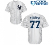 Men's Majestic New York Yankees #77 Clint Frazier Replica White Home MLB Jersey