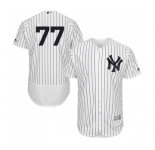 Men's Majestic New York Yankees #77 Clint Frazier White Home Flex Base Authentic Collection MLB Jersey